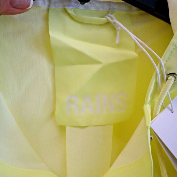 RAINS 18050 Women's Sz Small Straw Yellow A-Line Hooded Rain Coat Jacket $140 - Picture 4 of 8